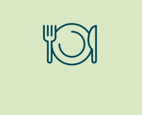 Piktogramm Teller mit Besteck